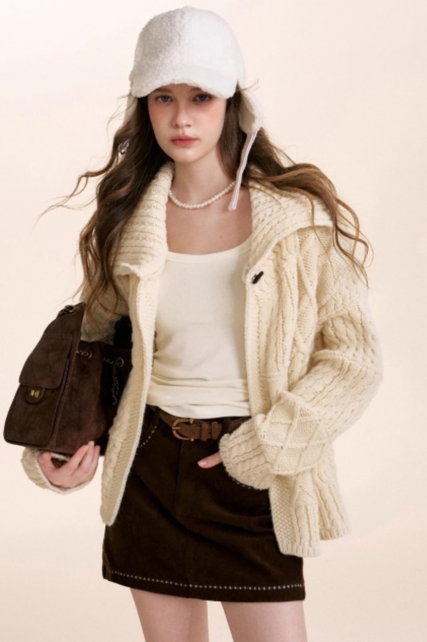 Safari Corduroy A-Line Skirt