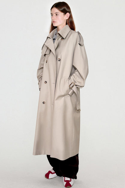 Pleated Silhouette Trench Coat