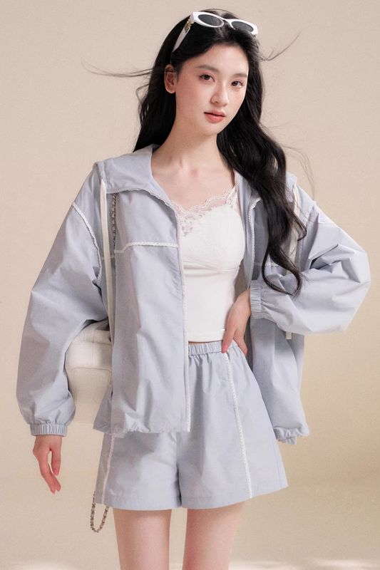 스포티크 레이스 후드 재킷 셋업