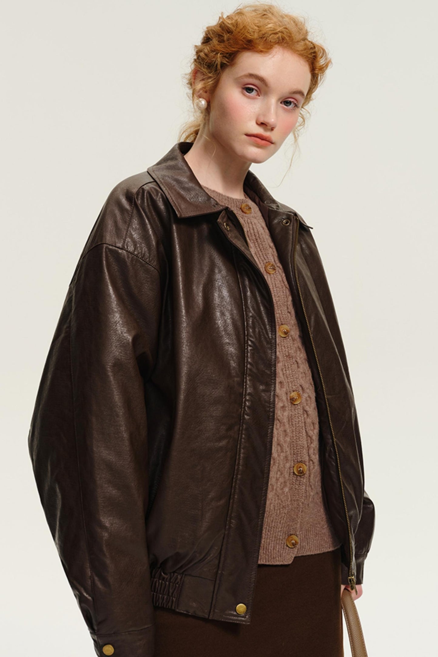 Thicken Duck Down Leather Jacket