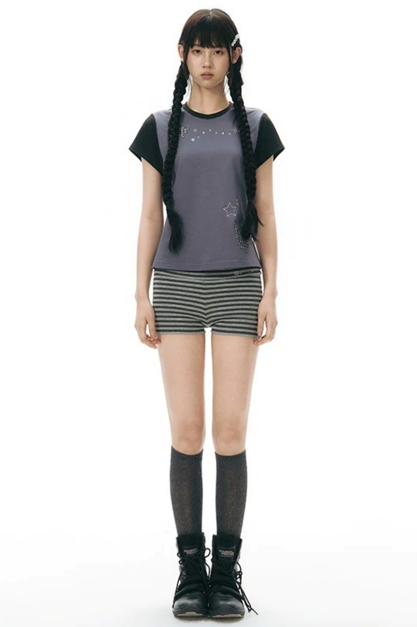 Striped Knit Safety Shorts
