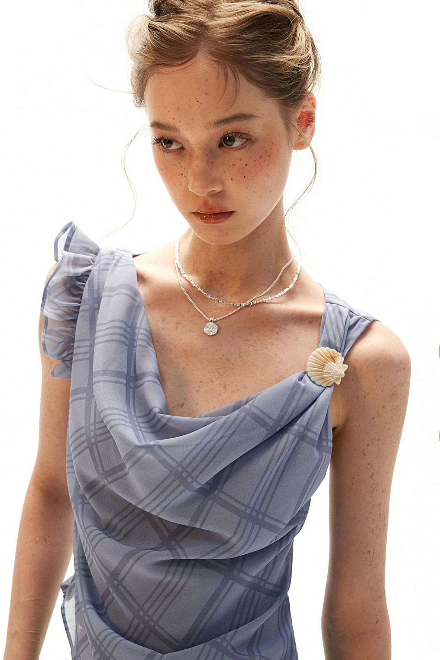 Irregular Collar Gauze Vest