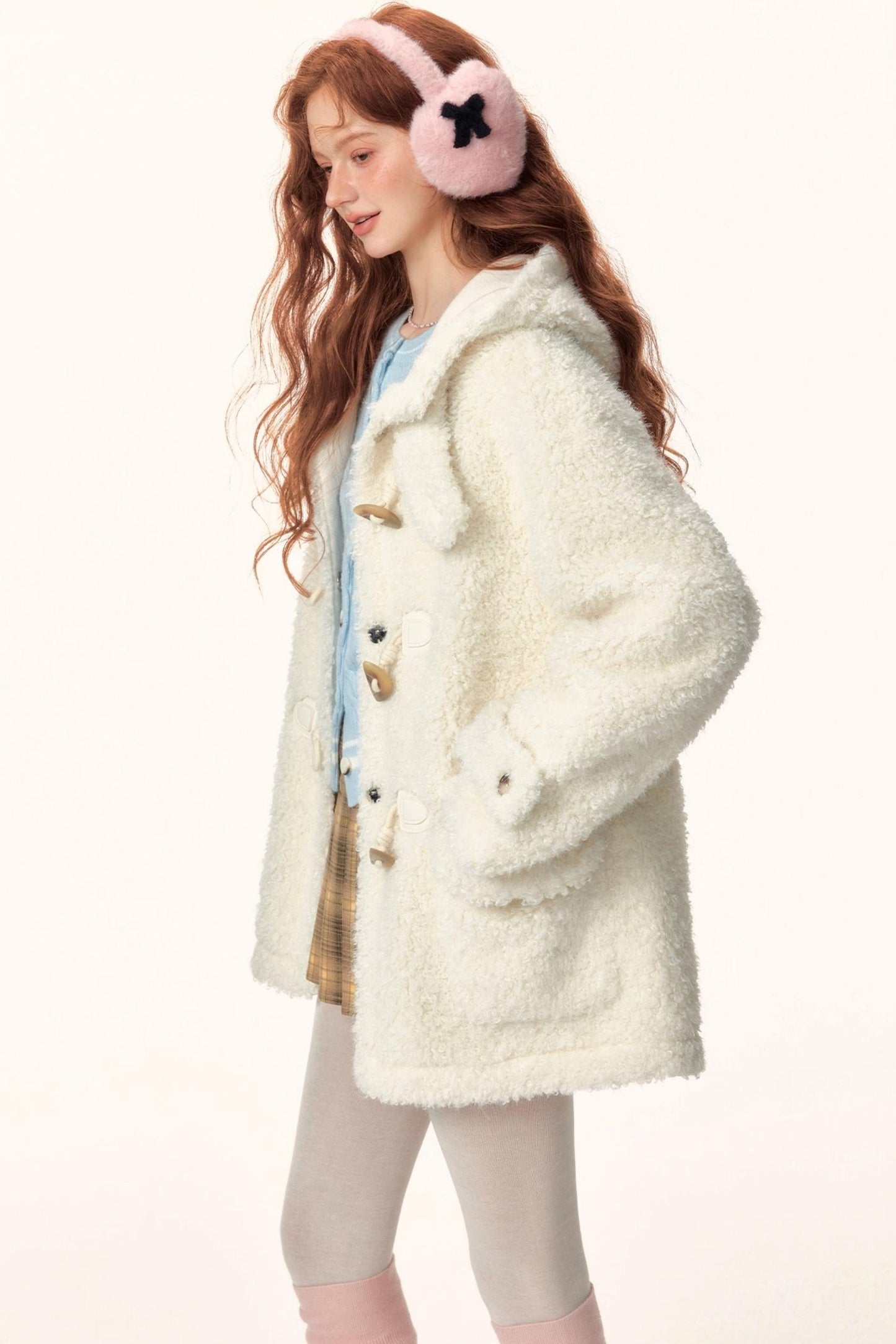 Hooded Faux Shearling Coat