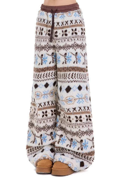 Retro Fair Isle Wool Pants