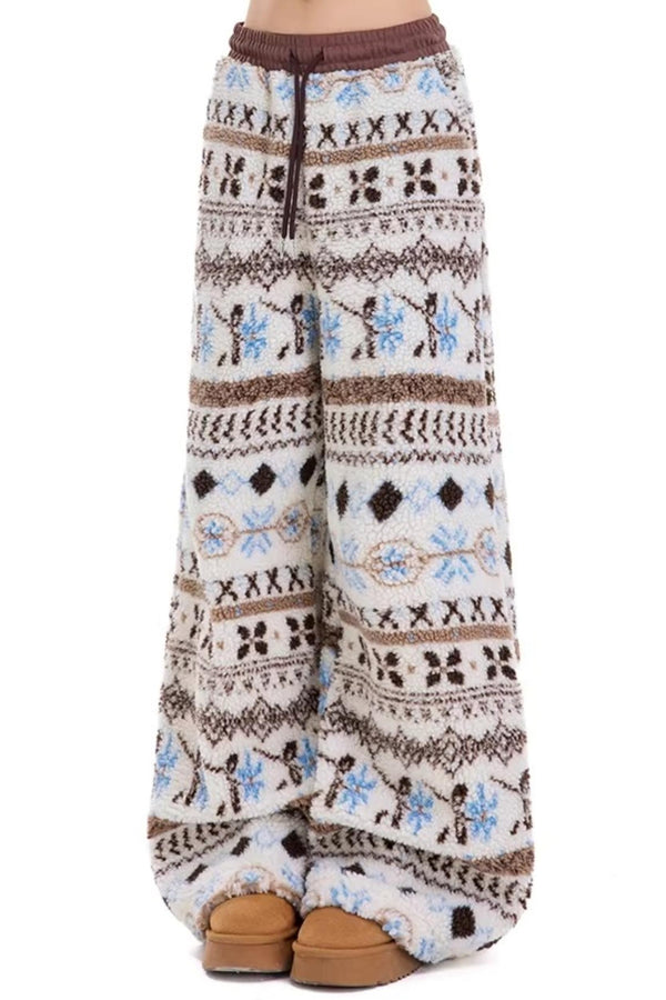 Retro Fair Isle Wool Pants