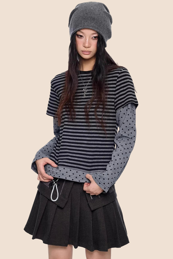 Polka Dot Striped Retro Top