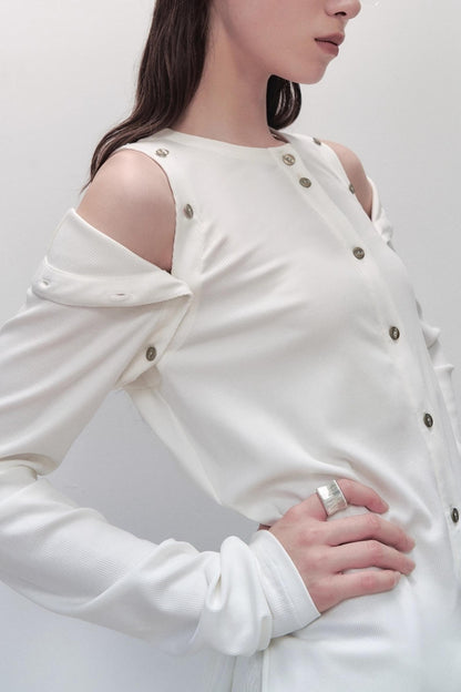 Detachable Round Neck Knitted Cardigan