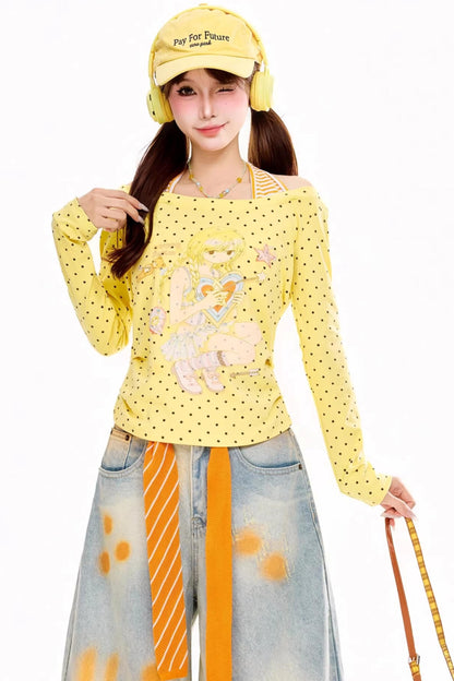 Anime Polka Dot Halter Top