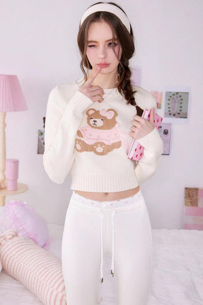 Bear Print Sweater Suspender Set-Up