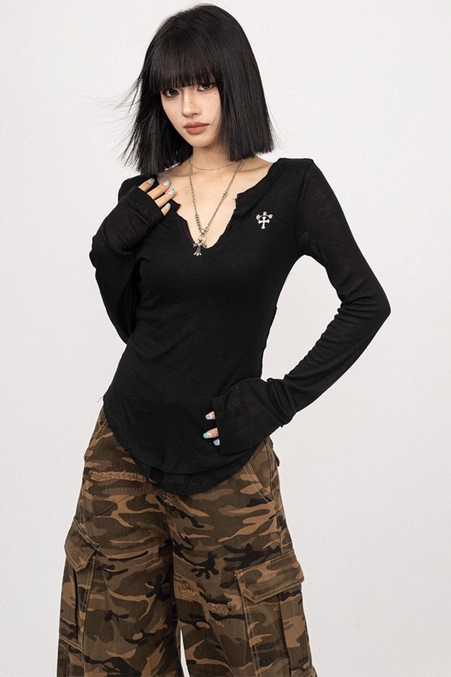 Spice Girl Black Long Sleeve Shirt