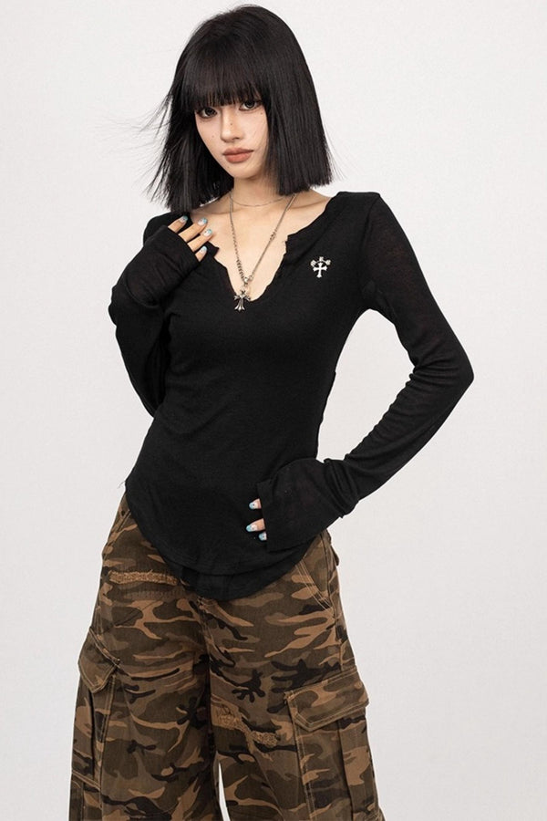 Spice Girl Black Long Sleeve Shirt