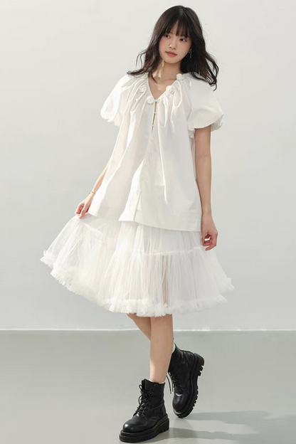 White Tulle A-Line Fairy Skirt