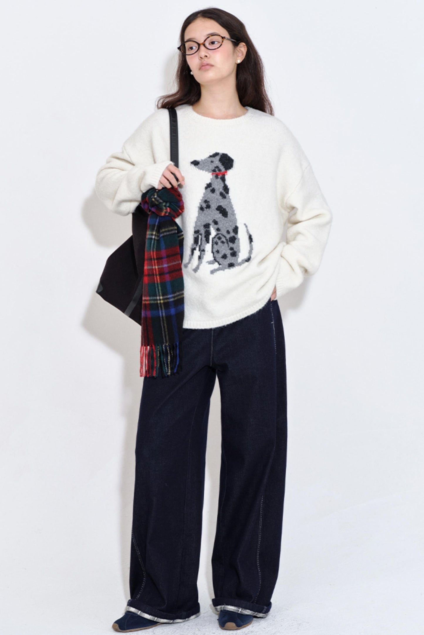 Spotted Puppy Intarsia Top