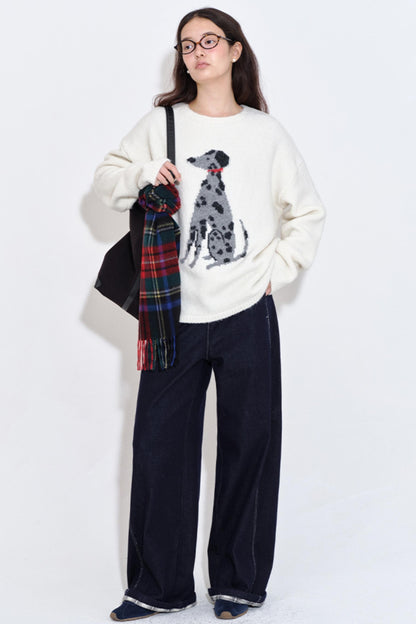 Spotted Puppy Intarsia Top