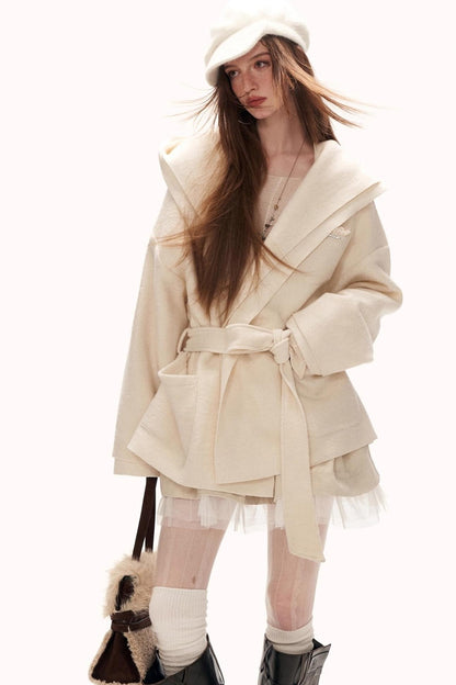 Double-Layered Fur-Trimmed Coat