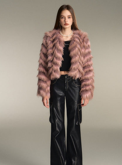 Golden Girl Gradient Eco-Friendly Fur Jacket