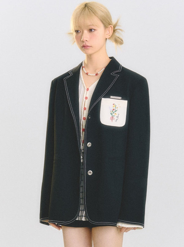 embroidered suit jacket