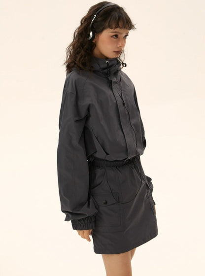 Functional wind short jacket short skirt
