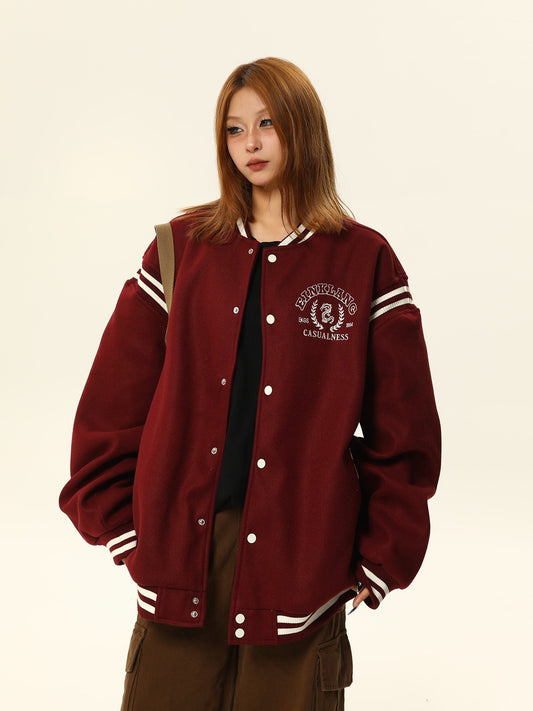 American preppy spliced baseball jersey jacket