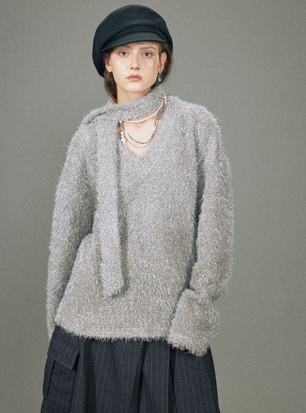 V-neck  Knitwear Top