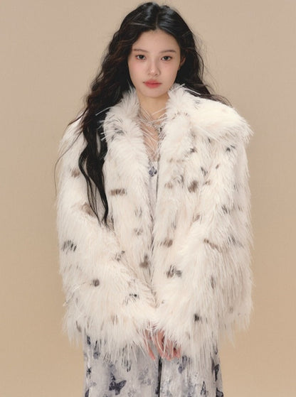 wool top long fur jacket