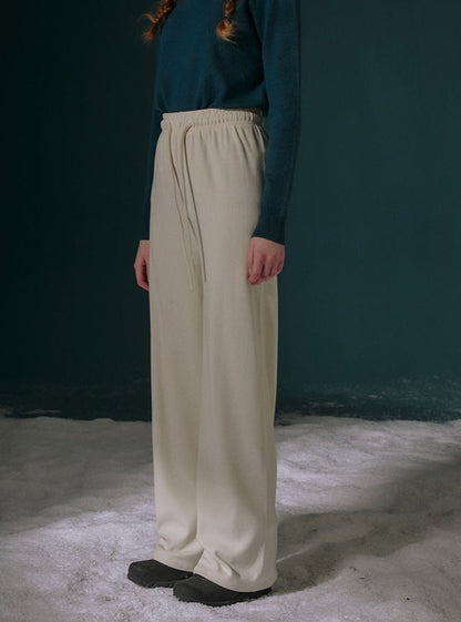 High Waist Slim Wide-leg Straight Pants