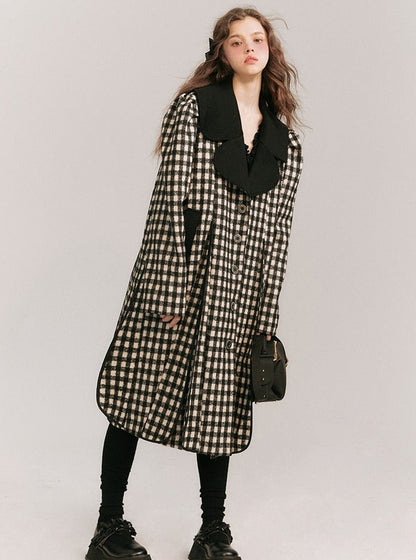 Wool Plaid Warm Coat