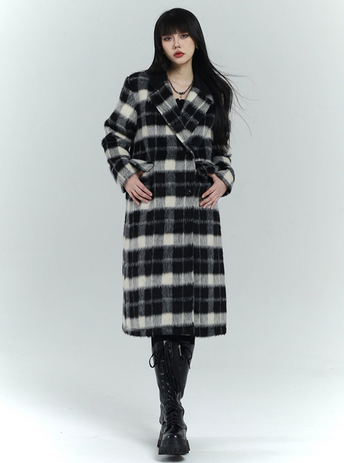 Plaid Tweed Coat Jacke