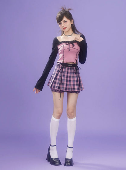 black pink pumpkin pants skirt