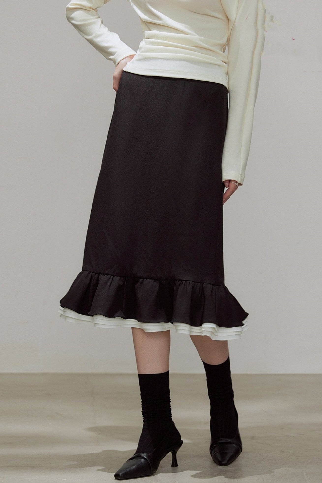 High-Waisted Black Mermaid Skirt