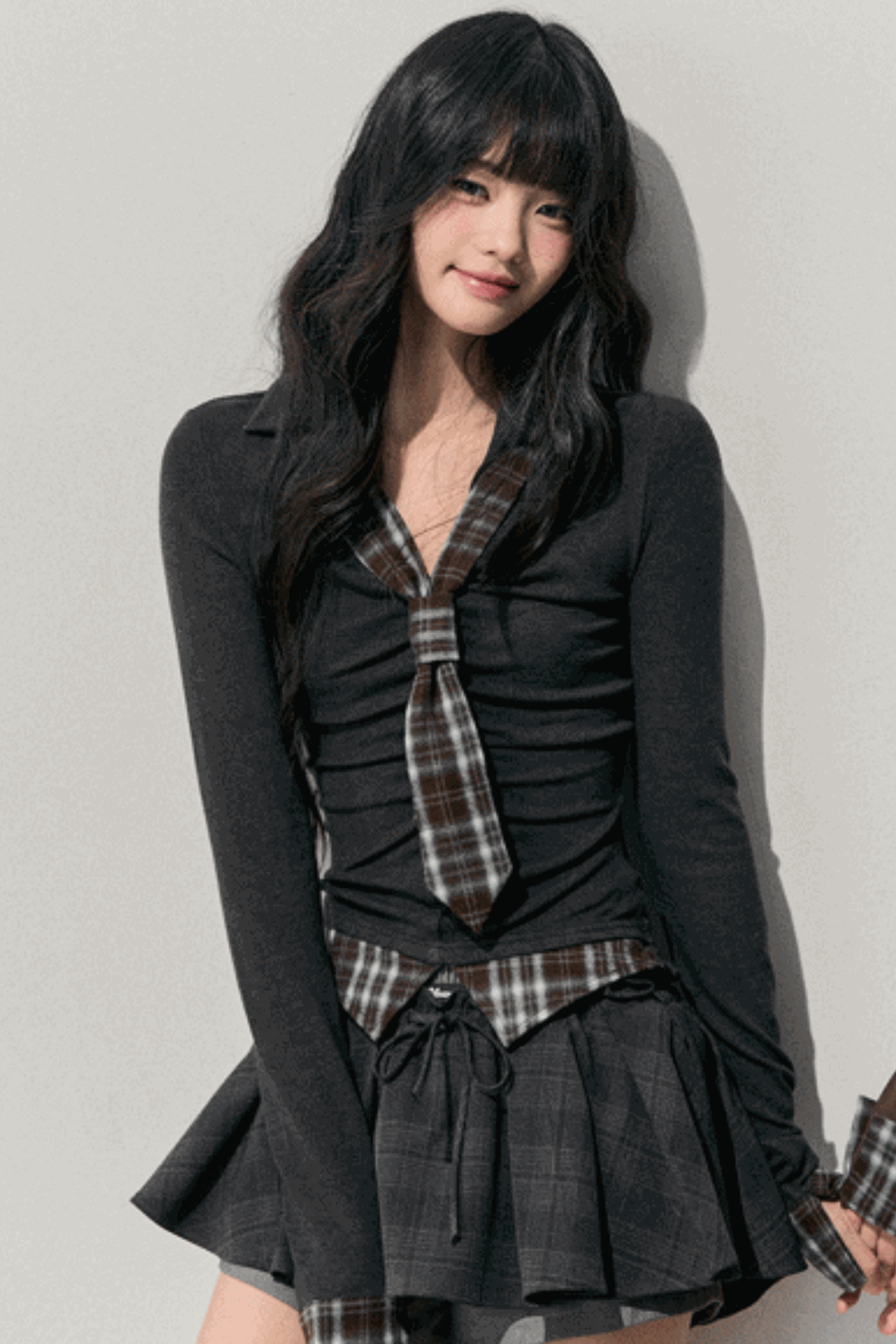 Plaid V-Neck Winter Top