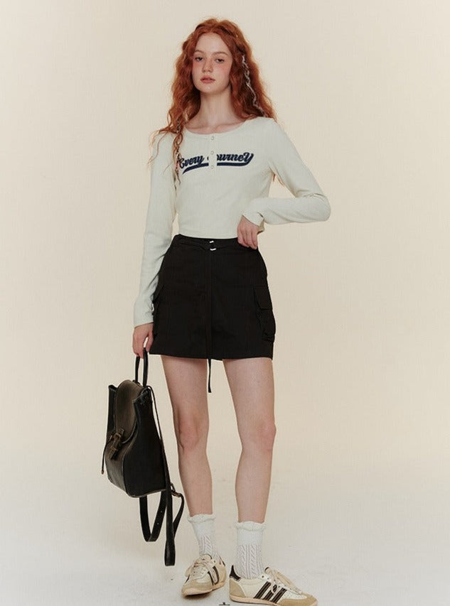 Retro High-waisted Casual A-Line Hip Skirt