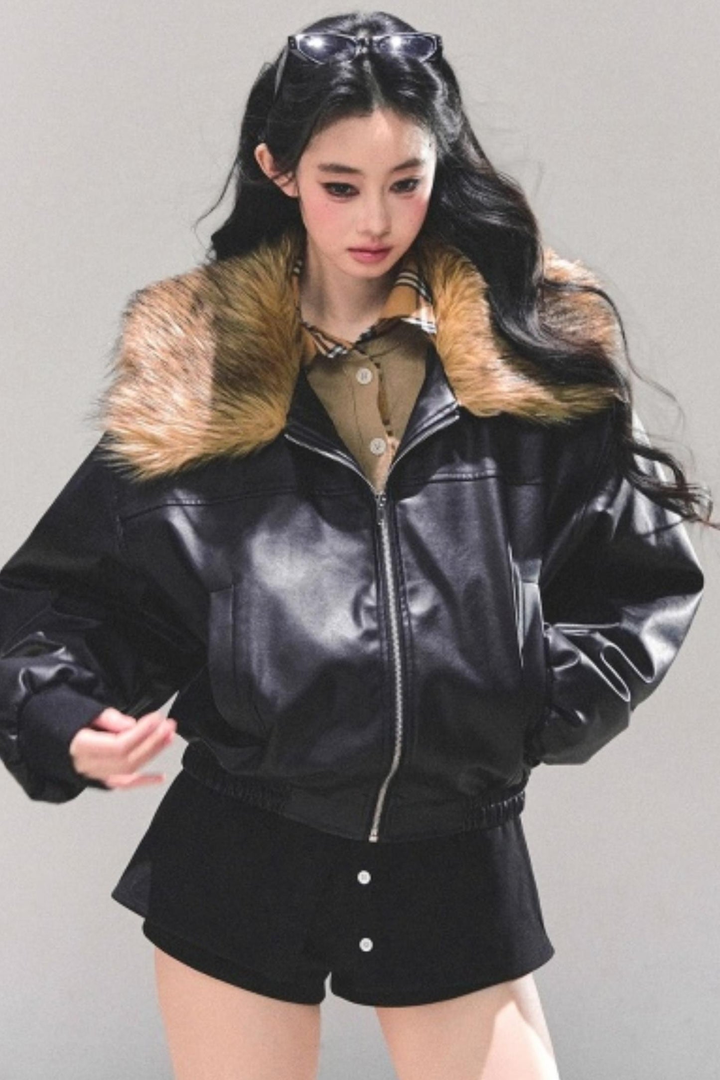 Fake Two Korean Long-Sleeve Knit Top