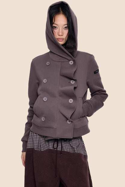 Gestreifter Dekonstruierter Kapuzenoberteil