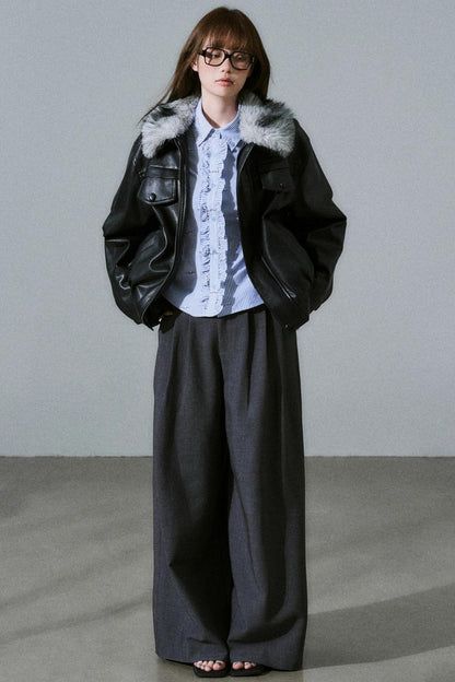 Lazy Silhouette Vintage Biker Jacket