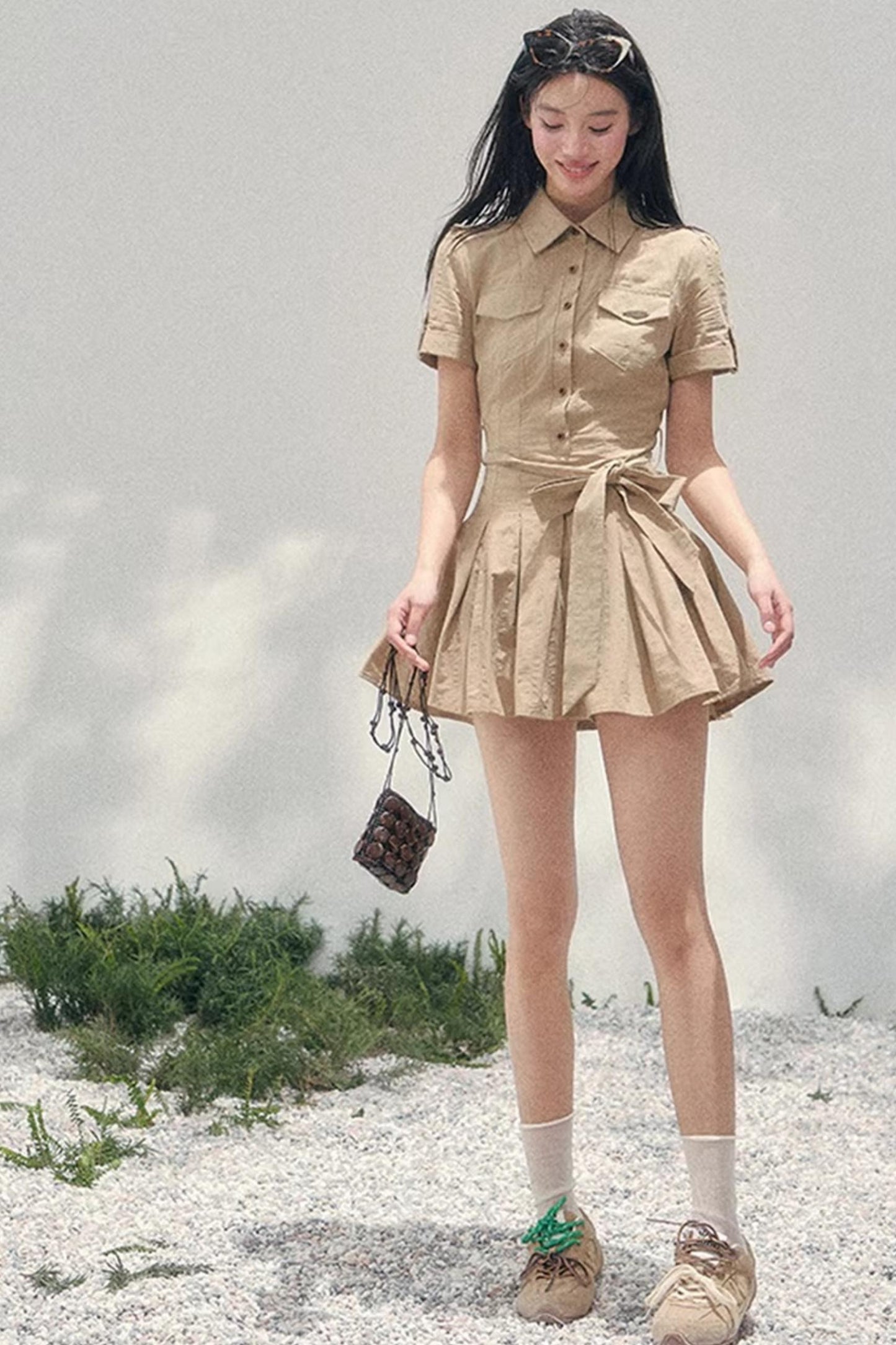 Whispers of Banana Leaves Dress Set