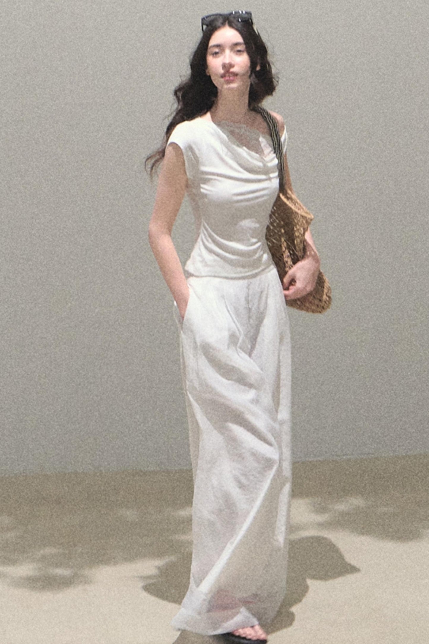 Iridescent Wide-Leg Trousers