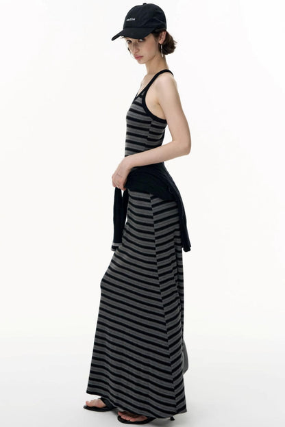 Autumn Striped Camisole Dress