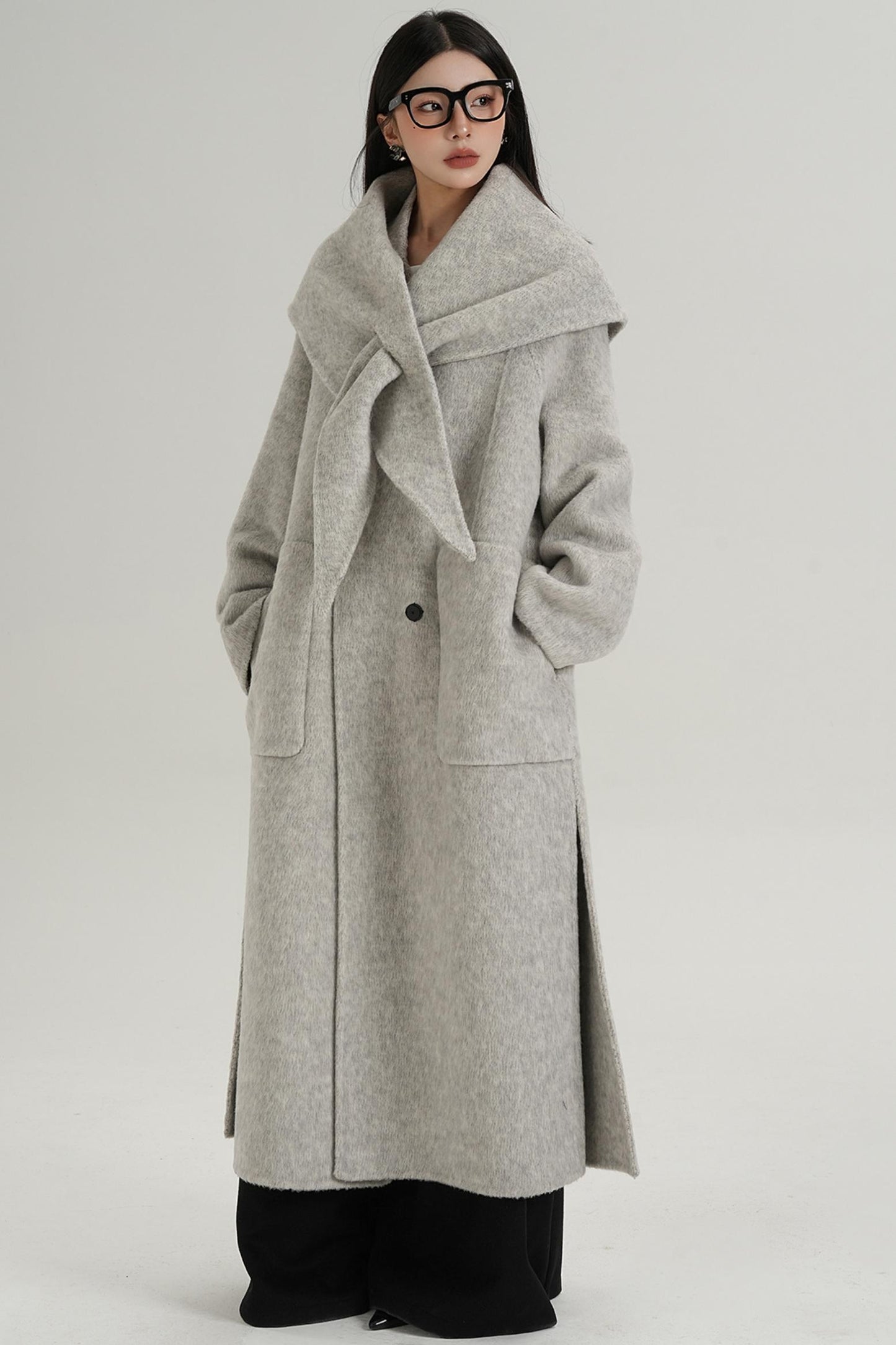 Woolen Elegance Long Jacket