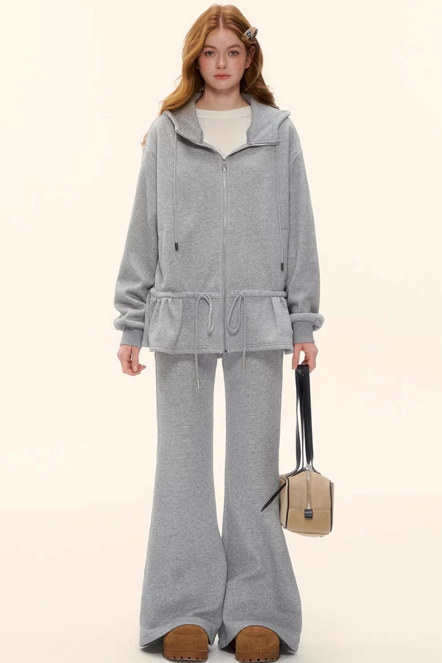 Fleece-Lined Flared Casual Pants