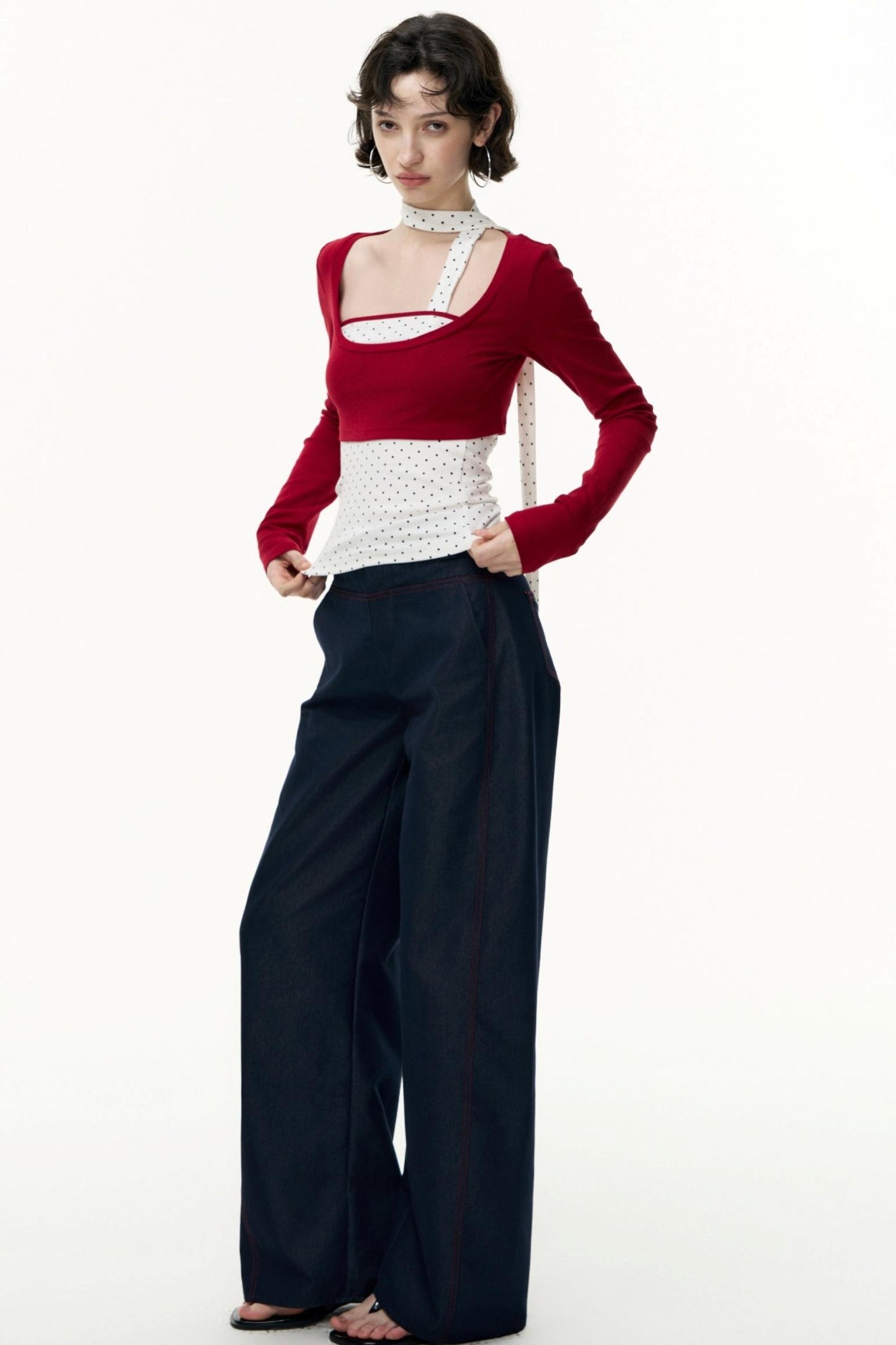 Salt Tea Polka Dot Striped Smock Set