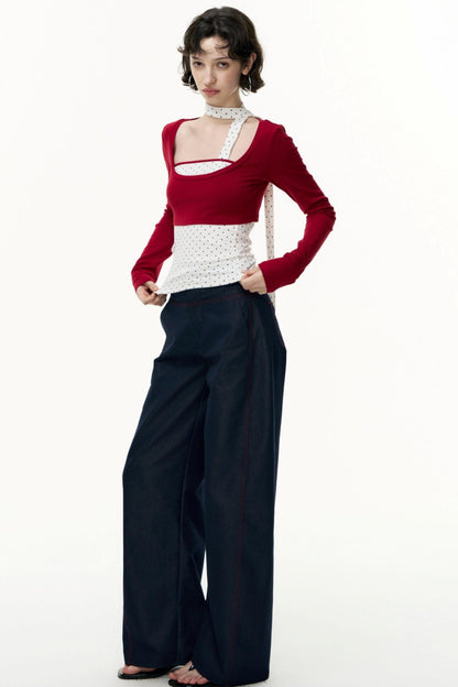 Salt Tea Polka Dot Striped Smock Set