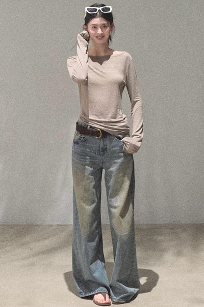 Vintage Hand-Painted Jeans Set