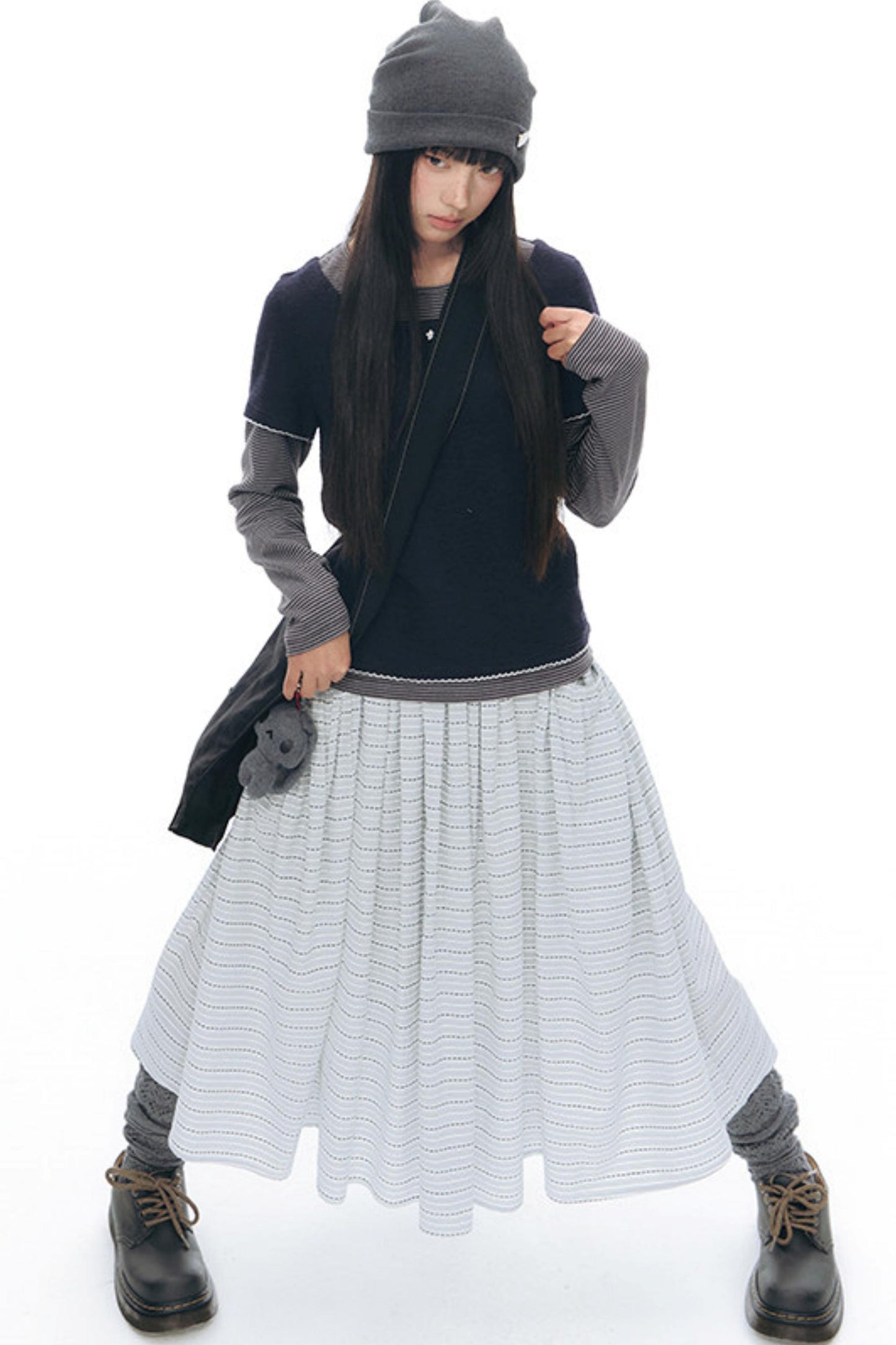 Retro Plaid Umbrella Skirt