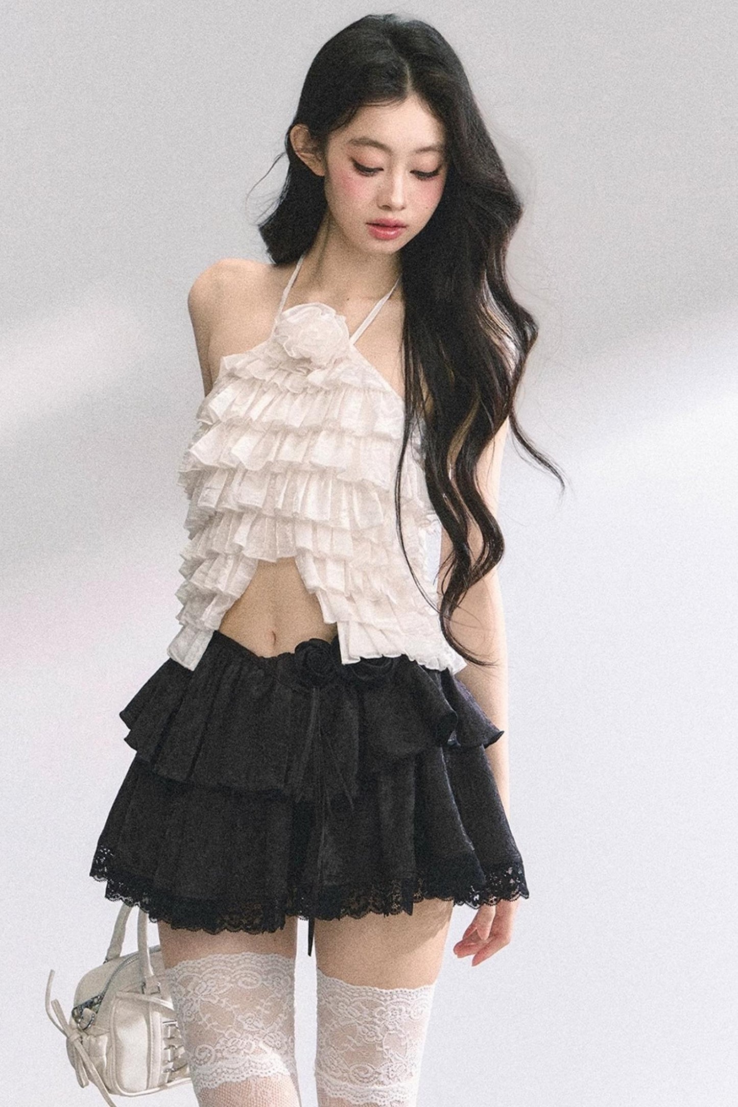 Floral Lace Bustier Skirt
