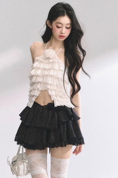 Floral Lace Bustier Skirt
