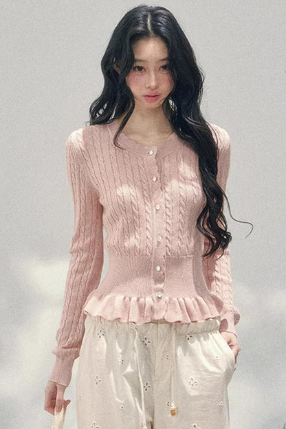 Pearl Soft Ode Ruffle Sweater