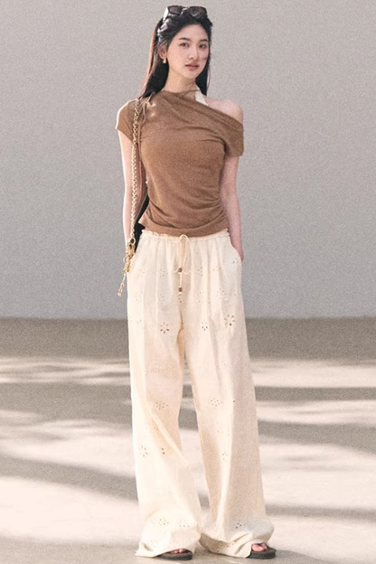 Embroidered Pure Cotton Pants