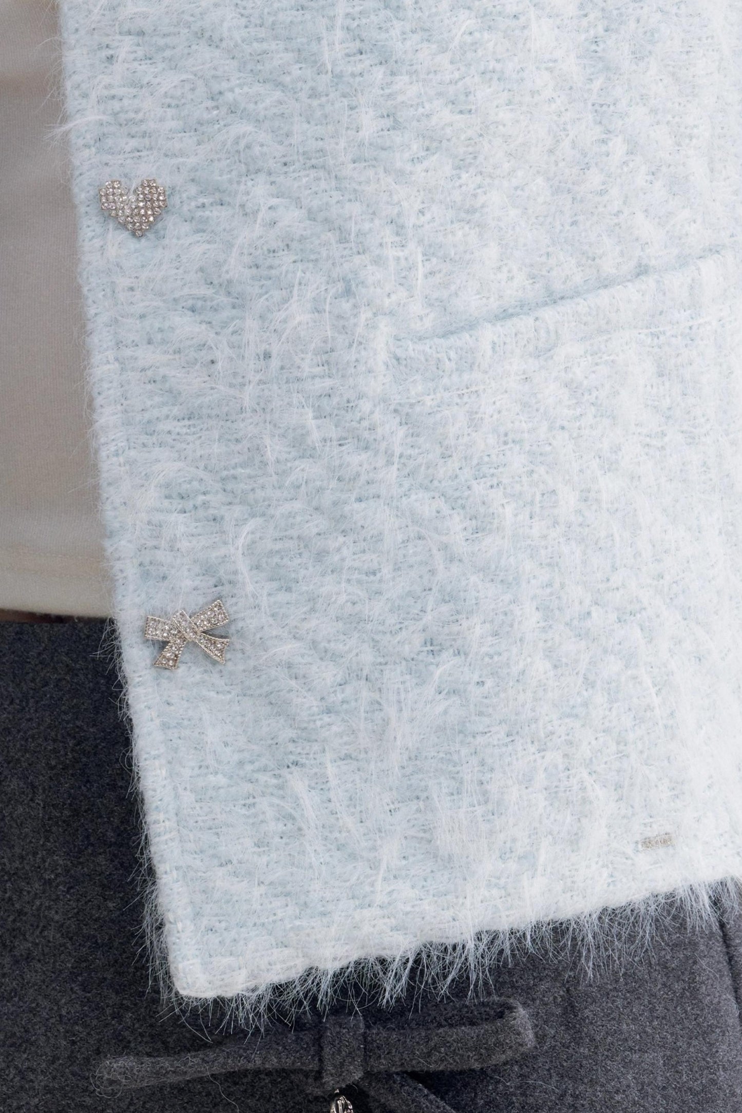 Winter Wool Blend Crew Neck Jacket