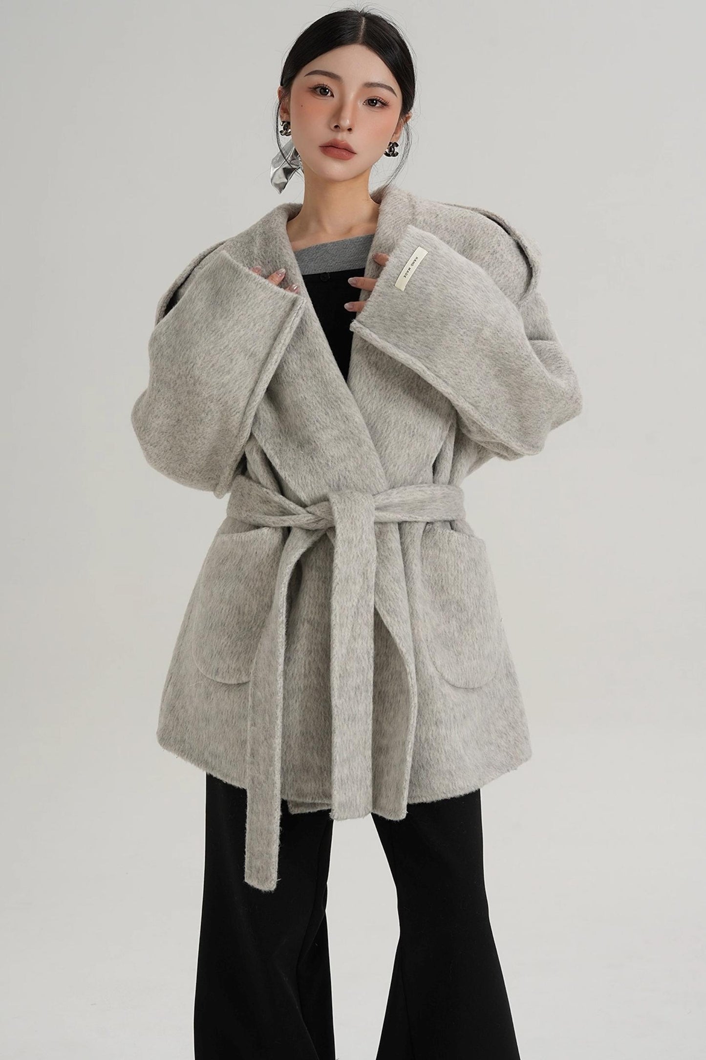 Autumn Hooded Woolen Coat
